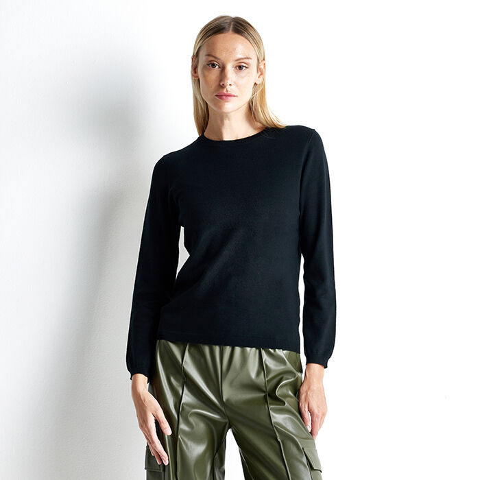 Maglia girocollo nera, Primadonna, 22U423641TSNEROL
