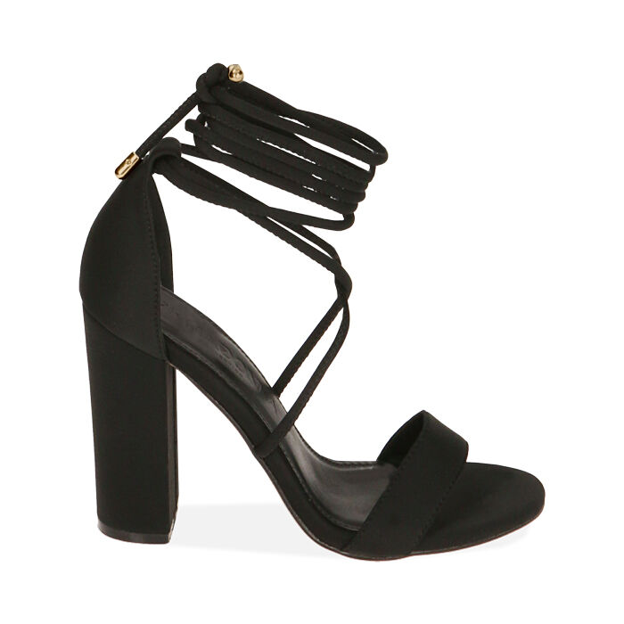 Sandali neri in lycra, tacco 10,5 cm, Primadonna, 232760851LYNERO038