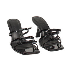 Mules open toe femme noires en vernis, Primadonna, 252137801VENERO035, 003 preview
