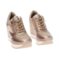 Zapatillas deportivas beige con tacón de 8,5 cm, Primadonna, 262811631EPBEIG035, 002 preview