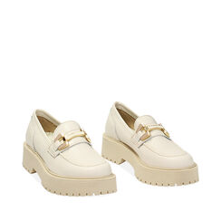 Mocassin crème en cuir, Primadonna, 23L645001PEPANN039, 002a