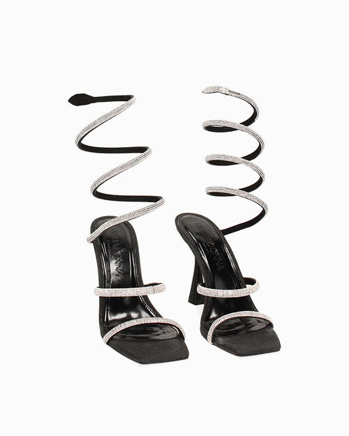 WOMEN SHOES SANDAL SYNTHETIC GLITTER STO, BLACK