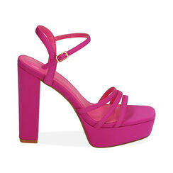 Sandali fucsia in lycra, tacco 12 cm , Primadonna, 192180920LYFUCS035, 001 preview