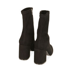 Botines en microfibra negra, tacón 8,5 cm, Primadonna, 202711506MFNERO035, 003 preview