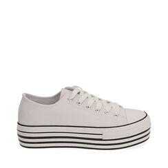 Sneakers bianche in canvas, Primadonna, 172642102CABIAN037, 001a