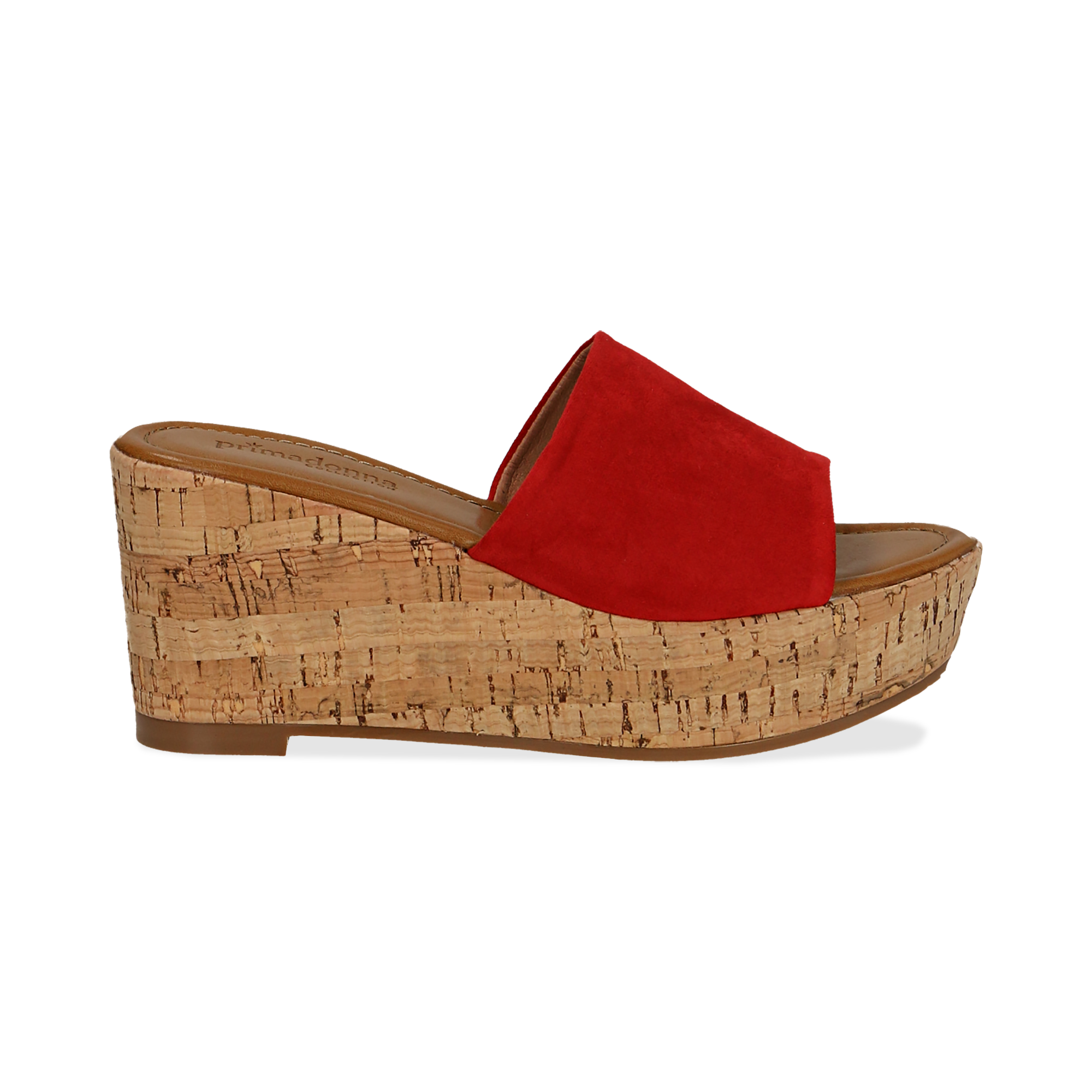 Zeppe platform rosse, zeppa in sughero 8 cm donna | Primadonna Collection