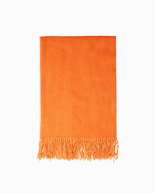 Orange scarf with fringes, ORANGE