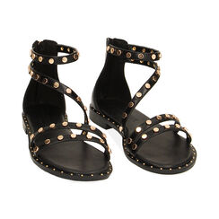 Sandali bassi neri con borchie, Primadonna, 234922854EPNERO036, 002 preview