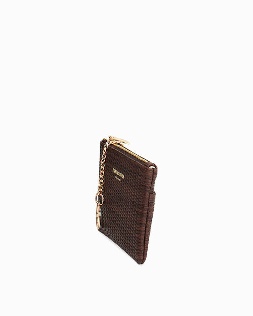 Porte-monnaie marron avec fermeture &eacute;l&eacute;gante, DK BROWN