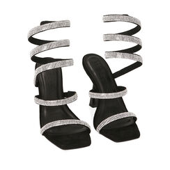 WOMEN SHOES SANDAL MICROFIBER NERO, Primadonna, 214912938MFNERO035, 002a