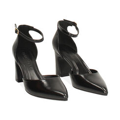 Décolleté open shank nere con tacco di 7,3 cm, Primadonna, 264909512EUNERO035, 003 preview