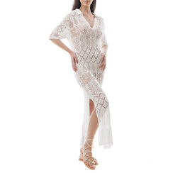 Vestito bianco macramè mezza manica, Primadonna, 21B491607TSBIANUNI, 001a