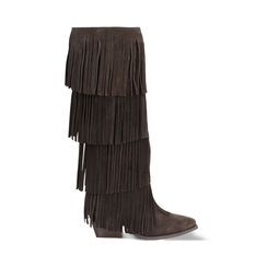 Bottes en daim brun foncé avec talon de 7,2 cm, Primadonna, 26B800512CMMORO035, 001 preview