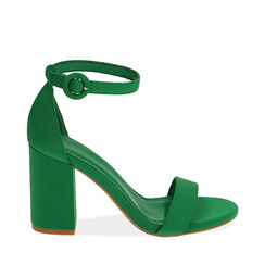 Sandali verdi in lycra, tacco 9 cm , Primadonna, 192783414LYVERD036, 001a