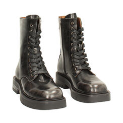 Bottines &agrave; lacets noires avec talon de 4 cm pour un look audacieux, Primadonna, 26P620716EPNERO035, 003 preview