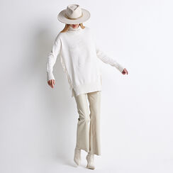 Maglione maxi beige con frange, Primadonna, 22U535933TSBEIGUNI, 005 preview