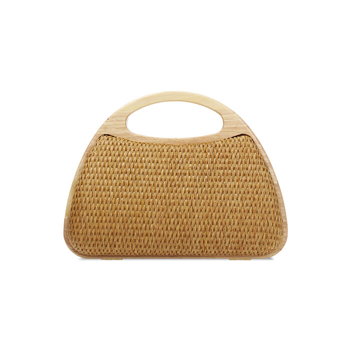 Mini sac femme camel en raphia, Primadonna, 251124099RFCAMEUNI