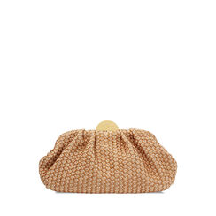 Clutch mujer marrón beige en rafia, Primadonna, 255126345RFMABEUNI, 001a