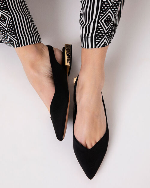 Ballerine slingback nere eleganti, BLACK