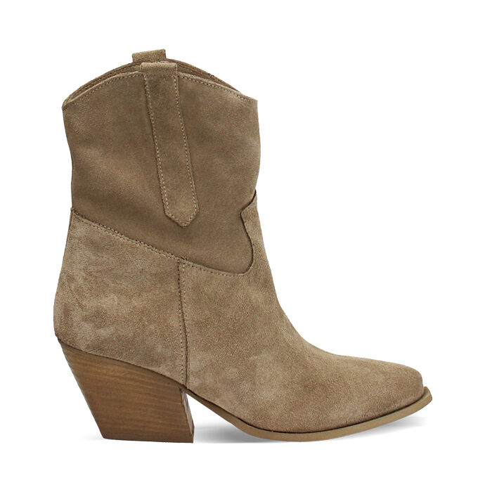 BOOTS RAIN DEMI-BOOT TEXAN SUEDE BEIG, Primadonna, 271020670CMBEIG036