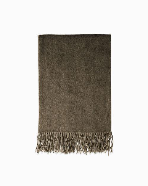 Dark brown scarf with fringes, DK BROWN