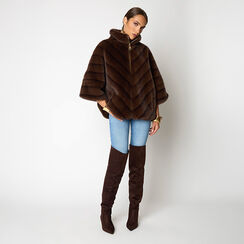 Veste élégante en fourrure synthétique brun foncé, Primadonna, 26B400701FUMOROM, 003 preview