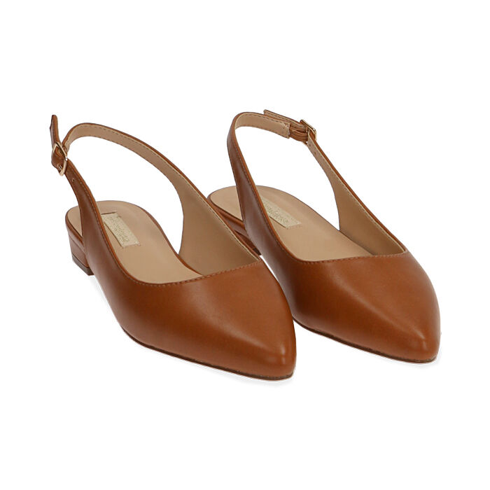 Slingback cognac