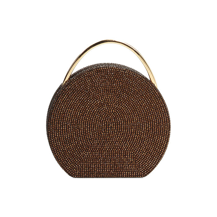Clutch bronzo in microfibra con strass, Primadonna, 261124356MPBRONUNI