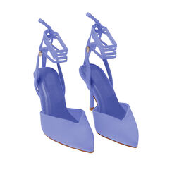 Décolleté slingback viola in tessuto, tacco 8,5 cm, Primadonna, 212162801LYVIOL035, 002a