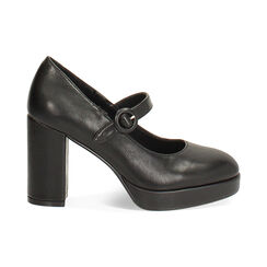Décolleté nere con tacco largo e plateaux, Primadonna, 26O850928EPNERO037, 001 preview