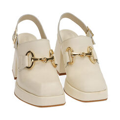 Sabot panna in pelle, tacco 9 cm , Primadonna, 19L640071PEPANN035, 002 preview