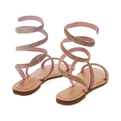 Sandali bassi nude in microfibra con pietre, Primadonna, 234986601MPNUDE036, 003 preview