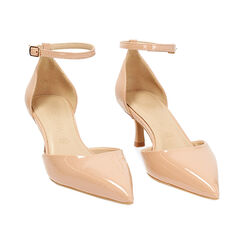 Décolleté open shank donna nude in vernice, tacco 5,5 cm, Primadonna, 252139719VENUDE035, 003 preview