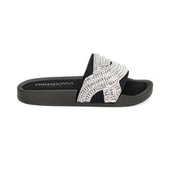 Sandales de plage noires en lycra, Fin de Collection, 23U508228LYNERO035, 001 preview