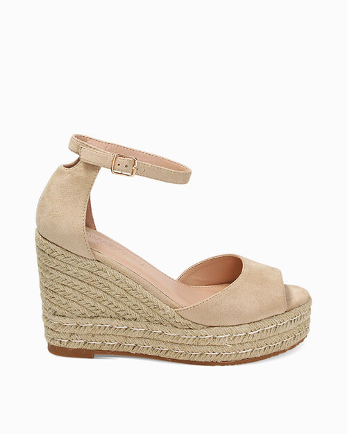 CHAUSSURES POUR FEMMES SEMELLES COMPENS&Eacute;, BEIGE