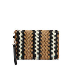 Pochette donna mare nera in raffia, Primadonna, 25J900704RFNEROUNI, 001a