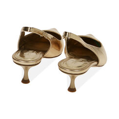 Décolleté slingback oro laminato, tacco 5 cm, Primadonna, 212190201LMOROG035, 003 preview