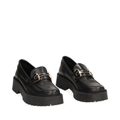 Mocassino nero in pelle, Primadonna, 23L645001PENERO037, 002a