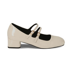 Décolleté panna in vernice, tacco 4 cm, Primadonna, 224907902VEPANN035, 001 preview