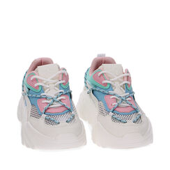 Sneakers in tessuto bianco-azzurro, 230172306TSBIAZ035, 002a