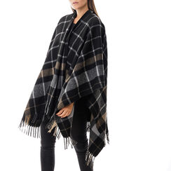 Poncho noir/gris tartan en tissu, Special Price, 20B417316TSNEGRUNI, 001 preview