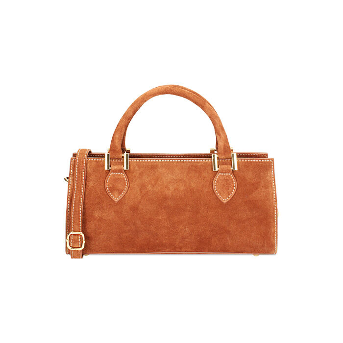 Sac à main femme cognac allongé, Fin de Collection, 240804511CMCOGNUNI