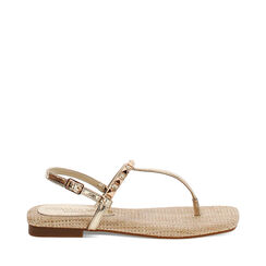 Sandali bassi oro con dettagli luminosi, Primadonna, 27M709769LMOROG035, 001a