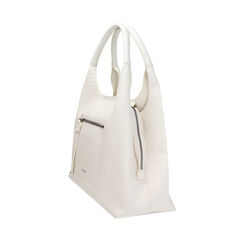 Borsa a spalla bianca con tracolla removibile, Borse, 275700618EPBIANUNI, 002a
