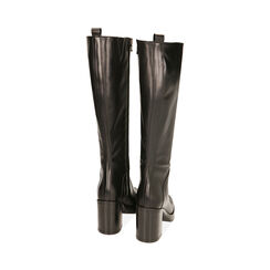 Botas de piel elástica negra, tacón de 8 cm., Primadonna, 20L680815PENERO035, 003 preview
