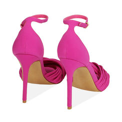 Sandali fucsia in lycra, tacco 10,5 cm , Primadonna, 192131028LYFUCS036, 003 preview