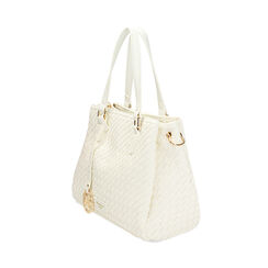 Sac à main femme blanc tressé, Primadonna, 255705321EIBIANUNI, 003 preview