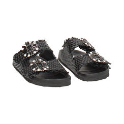Sandali bassi donna neri intrecciati, Primadonna, 257810601EINERO036, 003 preview