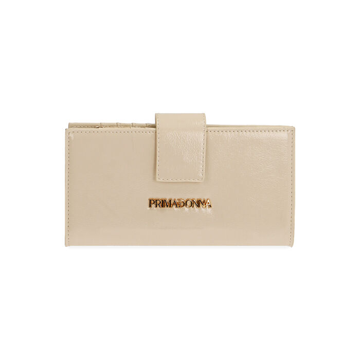 Portefeuille femme en naplak blanc cassé , Primadonna, 205122158NPPANNUNI