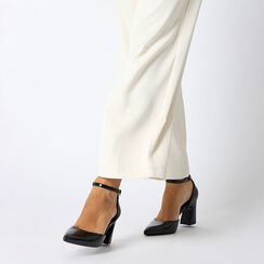Décolleté open shank nere con tacco di 7,3 cm, Primadonna, 264909512EUNERO035, 002a